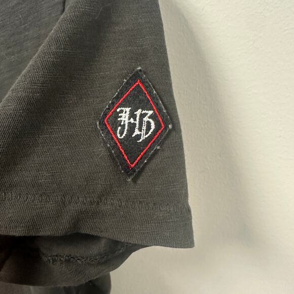 Johnson Motors VTG Y2K Brown Single-Stitch Love Poison Skull Slub T-Shirt Medium - Picture 5 of 8